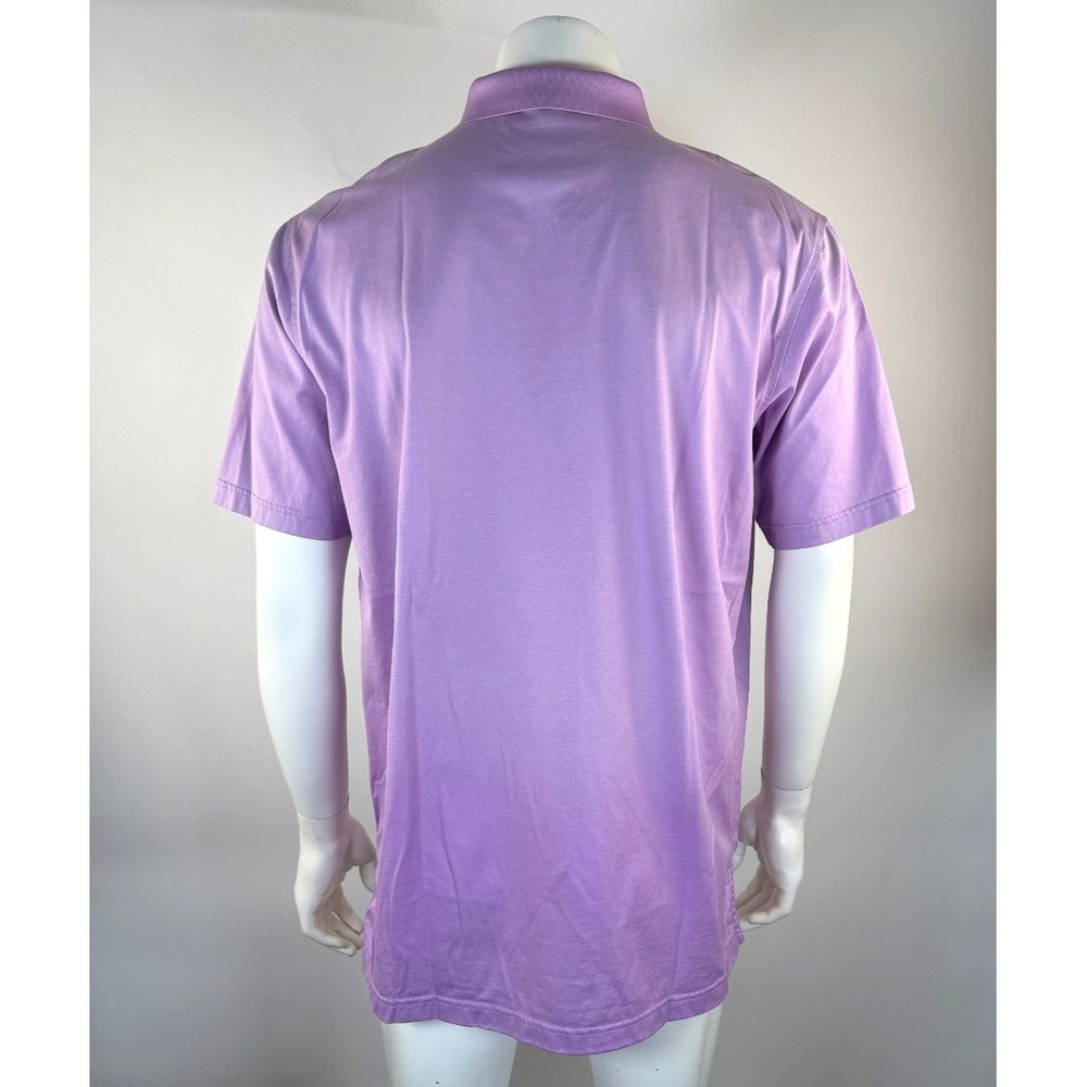 Peter Millar Crown Ease Golf Polo Shirt Mens L EUC Cotton Short Sleeve Purple - Picture 2 of 10